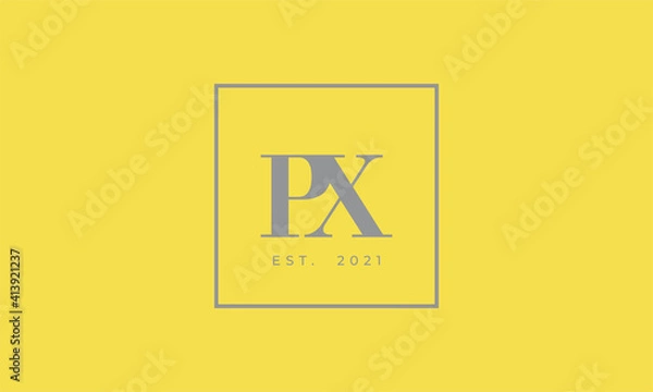 Fototapeta Pantone 2021 Ultimate Gray logotype monogram alphabet characters Illuminating background