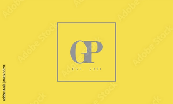 Fototapeta Pantone 2021 Ultimate Gray logotype monogram alphabet characters Illuminating backgound