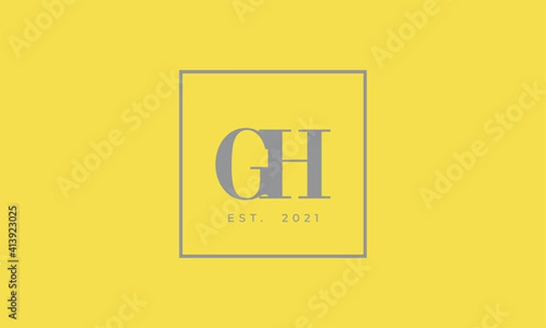 Fototapeta Pantone 2021 Ultimate Gray logotype monogram alphabet characters Illuminating backgound