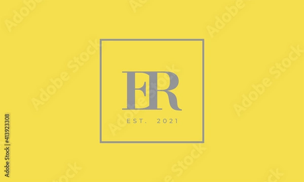 Fototapeta Pantone 2021 Ultimate Gray logotype monogram alphabet characters Illuminating backgound