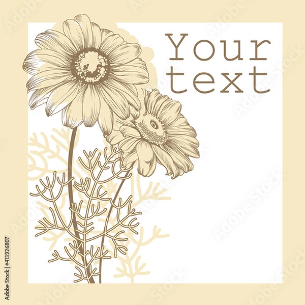 Obraz vintage frame with flowers