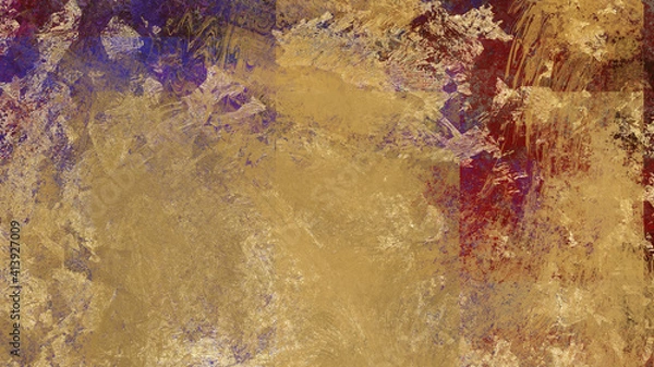 Obraz Abstract art work with yellow, red and blue splashes with free and square pattern