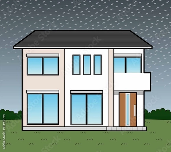 Fototapeta 地震で壊れた家