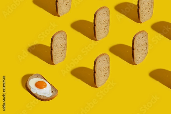 Fototapeta egg on bread