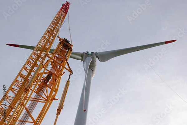 Obraz Eolienne et grue