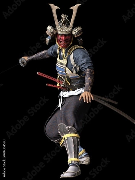 Fototapeta Software rendering Japanese armor samurai