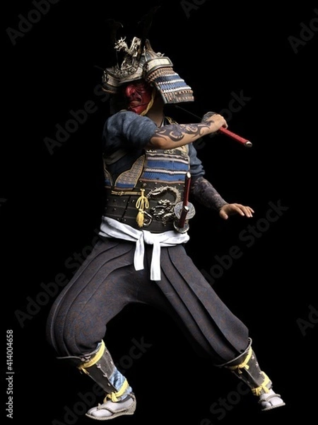 Fototapeta Software rendering Japanese armor samurai