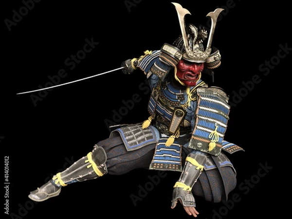 Fototapeta Software rendering Japanese armor samurai