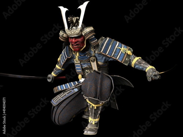 Fototapeta Software rendering Japanese armor samurai