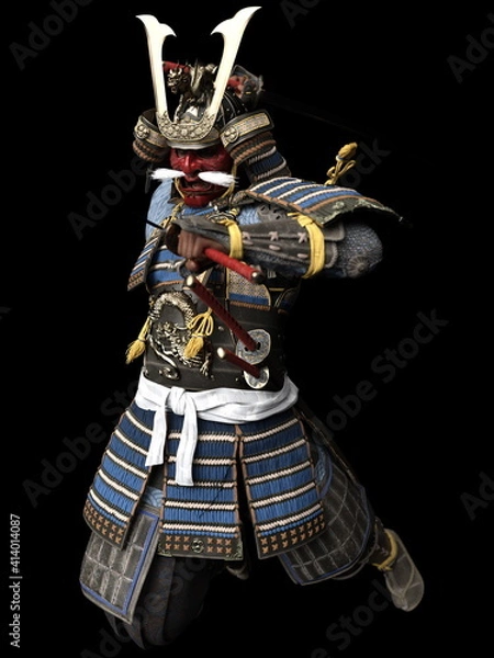 Fototapeta Software rendering Japanese armor samurai