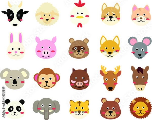 Fototapeta これは動物のアイコンのイラストです。