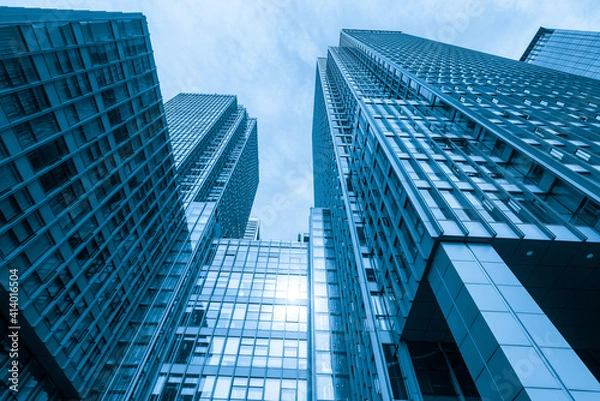 Obraz Looking Up Blue Modern Office Building
