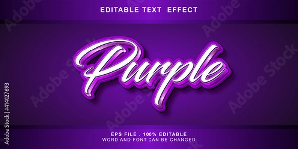 Obraz purple text effect editable
