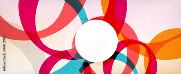 Fototapeta Ring geometric shapes, o letter repetition wallpaper. Abstract background for business or technology presentations, internet posters or web brochure covers