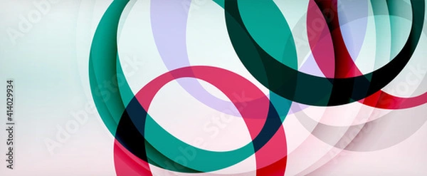 Fototapeta Ring geometric shapes, o letter repetition wallpaper. Abstract background for business or technology presentations, internet posters or web brochure covers