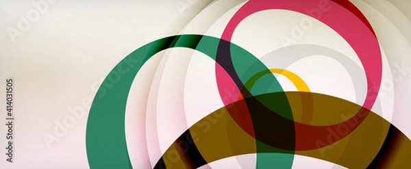 Fototapeta Ring geometric shapes, o letter repetition wallpaper. Abstract background for business or technology presentations, internet posters or web brochure covers