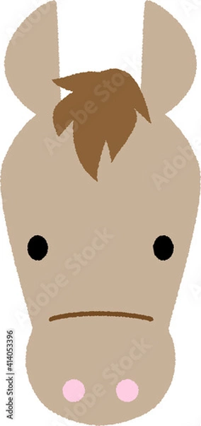 Obraz かわいい馬の顔のイラスト