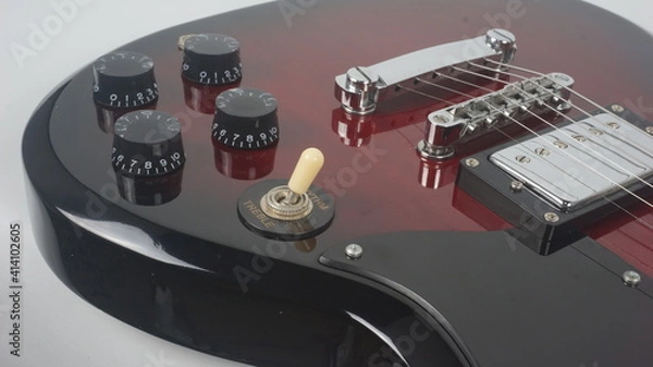 Fototapeta Electric guitar body detail, close-up view.