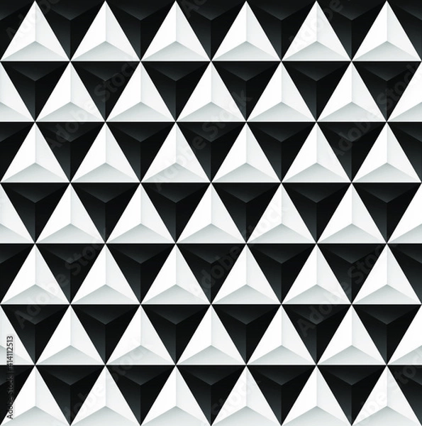 Fototapeta black and white seamless pattern
