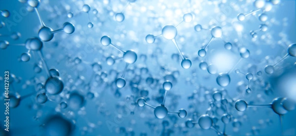 Obraz Moleküle oder Molekülketten unter dem Mikroskop: Thema Biochemie oder Mikrobiologie