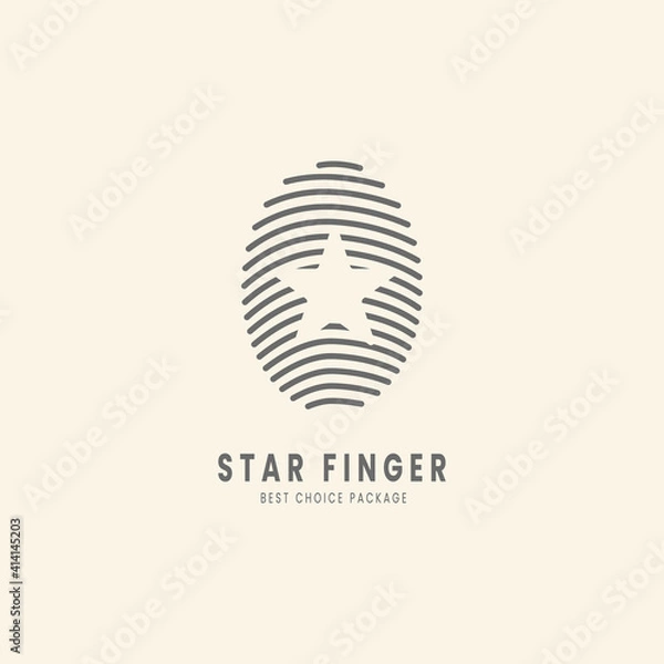 Fototapeta Star finger logo for your brand or your product engaged in the encryption company.