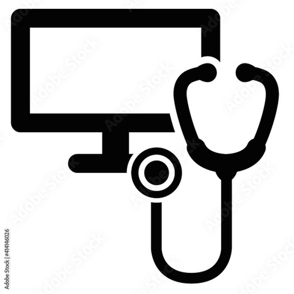 Obraz Picto stéthoscope écran téléconsultation