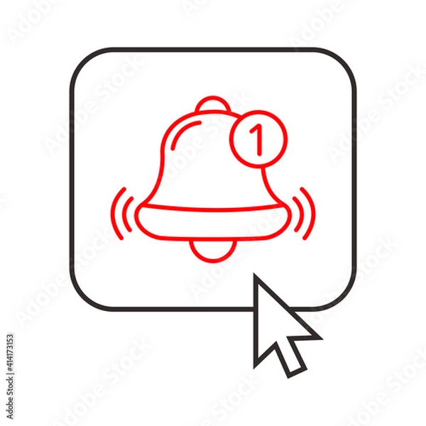 Fototapeta Subscribe button for video service. Subscription icon with bells.
