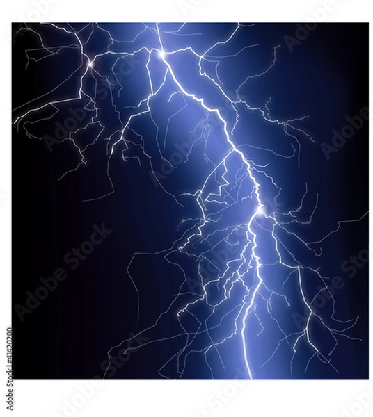 Obraz Blitze mit blauem Schein