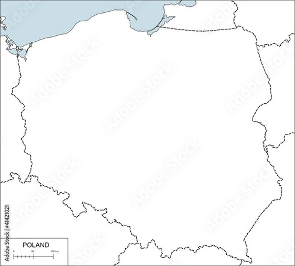 Obraz Contour map of Poland