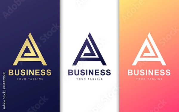 Fototapeta Minimalist A A letter logo with abstract concept