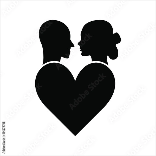 Fototapeta Couple in love icon. Vector illustration. Boyfriend and girlfriend love each others.