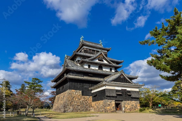 Fototapeta 晴天の国宝松江城天守閣　島根県松江市