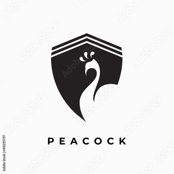 Obraz peacock shield logo design