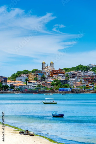 Obraz View of Ribeira Beach in Salvador, Bahia. In the background, you can see the Senhor do Bonfim Church.