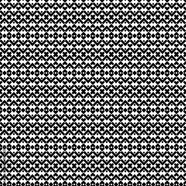 Obraz  Geometric vector pattern with triangular elements. Seamless abstract ornament for wallpapers and backgrounds. Black and white colors.