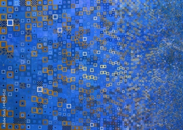 Fototapeta pattern from geometric shapes on blue background