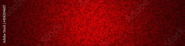 Obraz Honeycomb Grid tile random background or Hexagonal cell texture. in color Bright Red with dark or black gradient. for billboard backdrop or background.