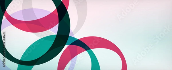 Fototapeta Ring geometric shapes, o letter repetition wallpaper. Abstract background for business or technology presentations, internet posters or web brochure covers