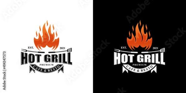 Obraz Hot Grill Logo Design Vector Template