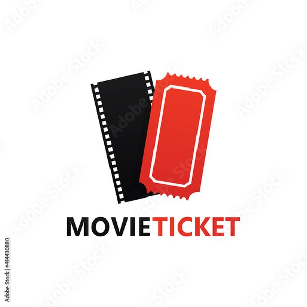 Fototapeta Movie ticket logo template design