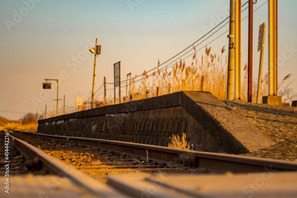 Obraz railway in the sunset