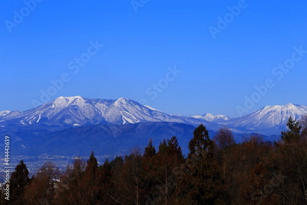 Obraz 長野県須坂市の山岳風景