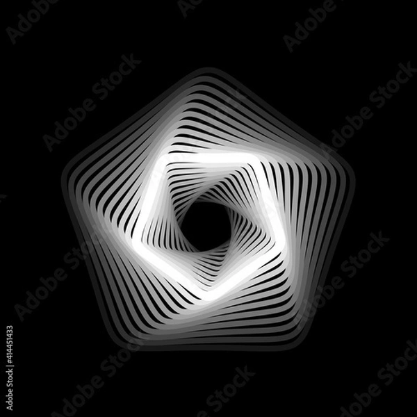 Obraz Vector geometric abstraction. Infinite tunnel pentagon. Design element for background, poster, print and web.