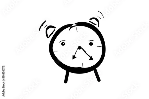 Obraz Hand drawn ringing alarm clock icon.