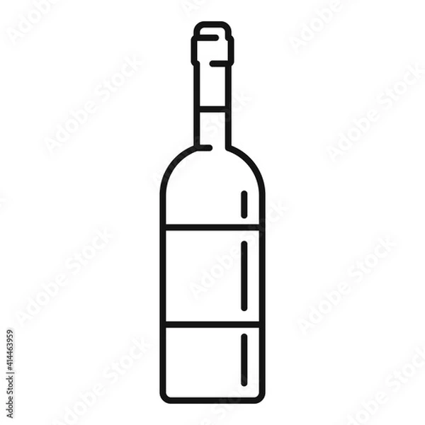 Fototapeta Italian wine bottle icon. Outline italian wine bottle vector icon for web design isolated on white background