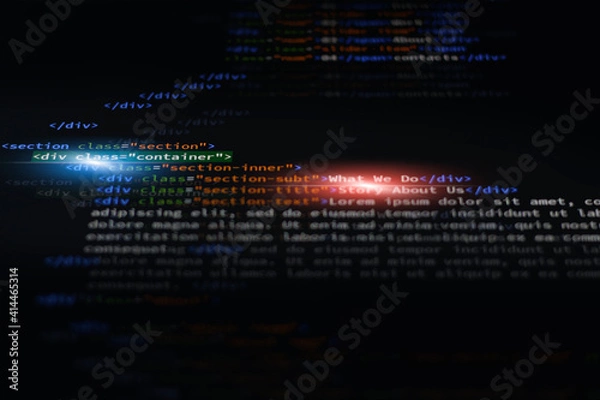 Fototapeta html language coding background