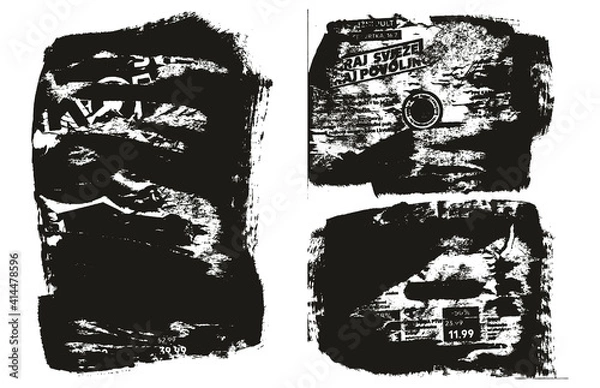 Fototapeta Ripped & Torn Paper Background Grunge Punk Style High Detail Abstract Vector Background Set 