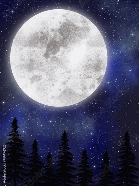 Fototapeta moon and clouds