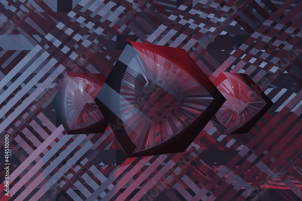 Obraz red and black cubes