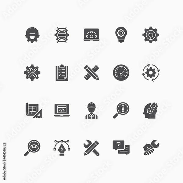 Fototapeta Set of engineering icons.